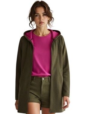 Athleta Long Full Zip Hooded Jacket Size S.